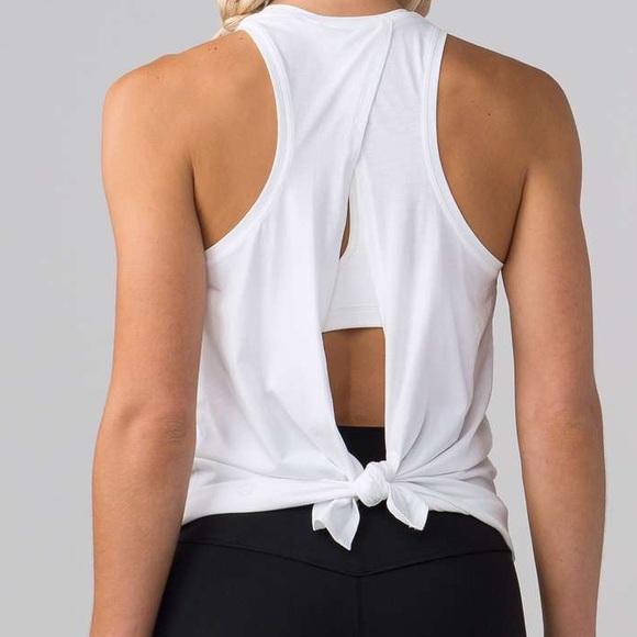Lululemon All Tied Up White Tank Top - Picture 2 of 6